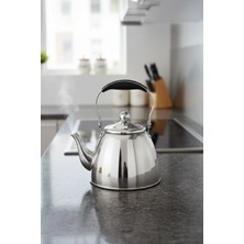 UltraMint Paslanmaz Çelik Gümüş Çaydanlık ve Demlik, Ergonomik Kulplu 3 Litre