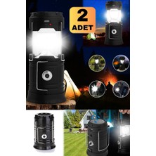 Munico 2 Adet Kamp Lambası & El Feneri Çadıra Asılabibilir Bahçe Aydınlatma Solar ve Şarj Edilebilir Lamba