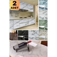 Munico 2 60 Folyo Mermer x Görünümlü 5 Metre Yapışkanlı Mutfak Beyaz Tezgah Dolap Mermer   Için Ideal Seçim