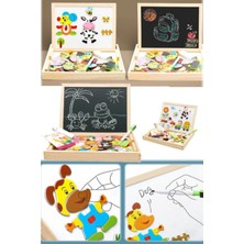 Munico Ahşap Oyuncaklar Manyetik Çizim Ahşap Ahşap Çocuklar Eğitici Tahta Çift Yapboz   ile Pratik Kullanım