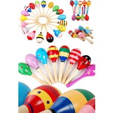 Munico Montessori Oyun Modeli Ahşap Marakas Duyusal Eğitim Çok Renkli Ahşap Maracas Eğlenceli Tatlı Ahşap