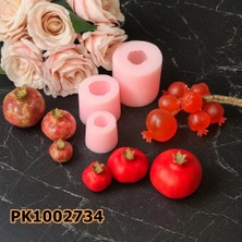 Poyrish 1208 - Silikon Kalıp Mum Kalıbı - Nar 3'lü Set