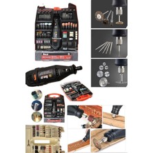 Munico Profesyonel Taşlama Zımpara Hız Devir Ayarlı 300 Parça Hobi El Motoru Gravür Aleti Mini Taşlama Seti