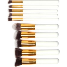 Munico Kadınlara Özel 10 Adet Profesyonel Beyaz Makyaj Fırça Seti Kılıflı Göz Farı Allık Fondöten Için Set