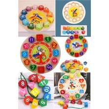 Munico Saat Ahşap Asılabilir Eğitici Blokları Oyuncak Bilişsel Dijital Oyuncaklar Hayvan   Için Ideal Seçim