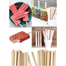 Munico 50 Parça Tek Kullanımlık Ahşap Uygun Ahşap Çubuklar Balmumu Spatula Dil Depresör Dondurma Çubuğu Ice