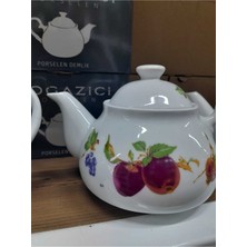 UltraMint Şık ve Zarif Porselen Demlik Figürlü Çay Demleme Seti