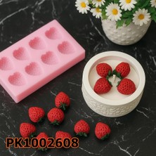 Poyrish 1174 - Silikon Kalıp Mum Kalıbı - 8li Çilek