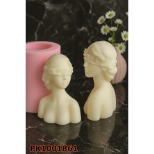 Poyrish 1059 - Silikon Kalıp Mum Kalıbı - Çiçek Maskeli Mum Kız
