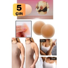 Munico 5 Çift Sütyensiz Konforlu Yaşam Pedi Tekrar Kullanılabilir Şeffaf Göğüs Ucu Gizleyici Alerji Yapmaz