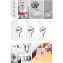 Munico 3 Adet Mutfak Banyo Vida Kanca Çıkartma Duvar Delmeden Yapışkanlı Çivi Vida Askı Duvar Tablo Çerçeve