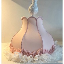 Lulu Avizem Luluavizem Patentli Gül Işlemeli Pudra Pembe Bebek Çocuk Genç Odası Avize Sarkıt Aksesuar Dekorasyon