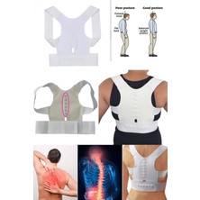 Munico Unisex Bel Kemeri Manyetik Spor Korse Dik Duruş Korsesi Manyetik Bel Omuz Sırt Desteği Korse Düz Pro