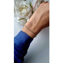 Initium Premium Paslanmaz Çelik 14K Altın Kaplama Burgu Model Bileklik