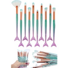 Munico Makyaj Makyaj Özel Tüm 10 Görünümlü Fırça Araçları Bayanlara Yüz Seti Seti Adet Clean Balık My Seti