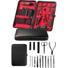 Munico Cımbız Deri Tırnak Manikür Bıçak Bakımı Adet Seti Makası Kulak Seti Tırnak Seti Pedikür 17 Çantalı