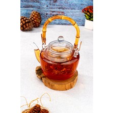 UltraMint Tear Süzgeçli Cam Demlik 800ML, Şık ve Pratik Çay Demleme Seti