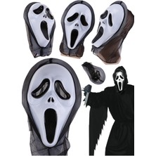 Munico Korkunç Çığlık Hayalet Maskesi Efsane Kapşonlu Hayalet Maskesi Şaka Için & Cosplay Parti Kostümü