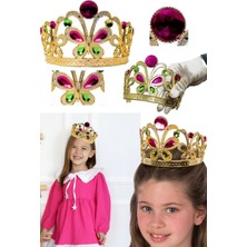 Munico Altın Kraliçe Çocuk Kristal Prenses Taç Saç Aksesuarları Gümüş Çocuk Başlık Şapka Sevimli Taç Şık