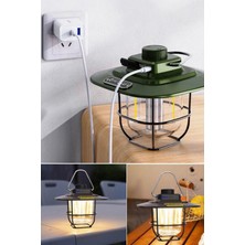 Munico LED Kamp Aydınlatma Dayanıklı Retro ile Saplı Taşınabilir Kamp Feneri Vintage Villa Bahçe Aydınlatma