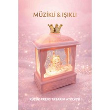 Yağmur Küçük Prens Kar Küresi Müzik Kutusu Pembe Renkli Otomatik Işıklı Dekoratif Tasarım
