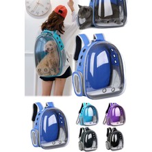 Munico Kedi Taşıma Mavi Sırt Çantası Şeffaf Delikli Koforlu Evcil Hayvan Konforlu Evcil Hayvan Seyahat Pro