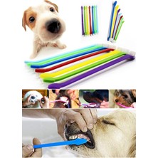 Munico 4 Adet Tüm Hayvanlar Için Uyumlu Uzun Diş Fırçası Çürüme Engelleyici Kedi Köpek At Inek Uygun Fırça