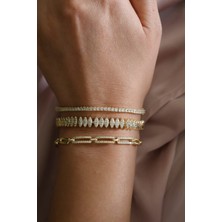 Savorzy Taşlı Gold Bileklik