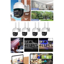 Munico 4 Adet Gece Görüş Ledli Akıllı Restorant Işyeri Ev Güvenlik Kamera Akıllı Algılama Kamera Set