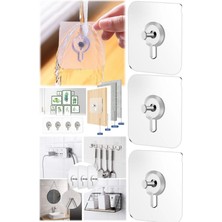 Munico 3 Adet Duvar Delmeden Zarar Vermeden Yapışkanlı Askılık Çivi Şeffaf Güçlü Iz Bırakmaz Tablo Yapışan