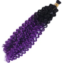 DS LLC Ieg™ Afro Dalgası Saç - Siyah Mor Ombreli DSLLC-RSİEG248