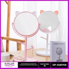 Oval Kedi Kulaklı Takı Organizer Ayna