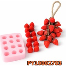 Poyrish PY10002703 - Silikon Kalıp Mum Kalıbı - 12LI Küçük Boy Çilek