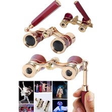 Munico Konser Etkinlik 3x Gözlüğü Opera Görüntülü Gözlüğü Saplı Diva Net Kırmızı Vintage   Kaliteli Malzeme