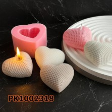 Poyrish 1116 - Silikon Kalıp Mum Kalıbı - Hasır Detaylı Küçük Boy Kalp