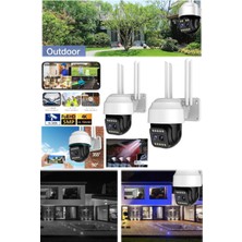 Munico 2 Adet Çift Lensli Akıllı Wifi Waterproof Güvenlik Kamera Uygulamalı Insan Algılama Profesyonel Gece