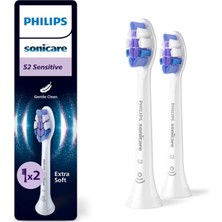 Philips Sonicare Sensitive Yedek Diş Fırçası Başlığı, 10 Kat Daha Fazla Plak Temizliği, Ultra Yumuşa