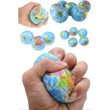Munico Stres Giderme Kauçuk Köpük Topu Dünya Haritası Küre Sıkma El Bileği Egzersiz Oyuncak Topu