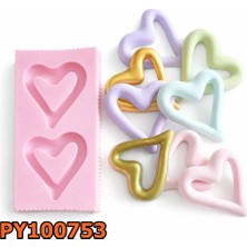 Poyrish PY1000753 - Silikon Kalıp Mum Kalıbı - 2li Kalp