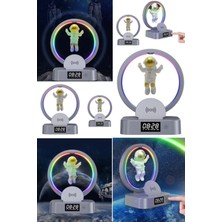 Munico 15W Kablosuz Şarj Standı Çalar Saat Astronot Rgb Işık Hoparlör Iphone Için Aux Hızlı Şarj Istasyonu