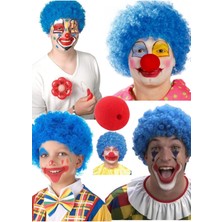 Munico Cosplay Parti Çocuk Eğlence Aksesuarı Cadılar Bayram Hayranları Için Peruk Peruk + Palyaço Burnu Set