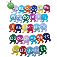 Ngüzel Keçe Tasarım Keçe Alfabe Büyük ve Küçük Harfler Tırtıl, Okul Öncesi, Anaokulu, Ilkokul