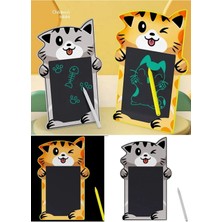 Munico Yaz Sil Ömürlük Çizim Tahtası Pro Kalem Tablet Tatlı Kedi Grafikli 5 Inç Yaratıcı Yazma Çizim Tablet