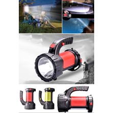 Munico Süper Parlak El Feneri Şarj Edilebilir Açık Çok Fonksiyonlu Su Geçirmez Bekçi Güvenlik El Feneri LED