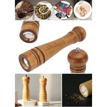 Munico Tuz ve Biber Değirmeni Güçlü Ayarlanabilir Seramik Öğütücü Mutfak Servis Masif Ahşap Biber Değirmeni