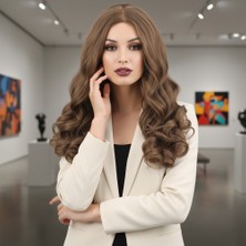 DS LLC Ieg™ Dalgalı Perçemsiz Uzun Fiber Sentetik Peruk - Bebek Kumralı DSLLC-RSİEG248