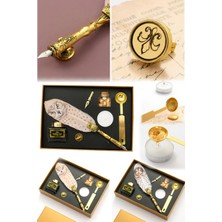 Munico Dönemi Mumlu Baskı Mühür Kaligrafi Seti Divit Mektup Kalem Retro Atatürk Osmanlı D  Için Ideal Seçim