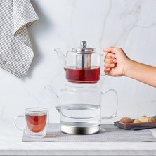 UltraMint Şeffaf Borosilikat Cam Çaydanlık Seti KW-840, Şık ve Dayanıklı Tasarım