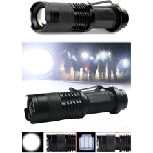 Munico Profesyonel Şarjlı Metal Mini El Feneri Flash Işık 5 Saat Şarj Süre Efsane Kamp Lamba