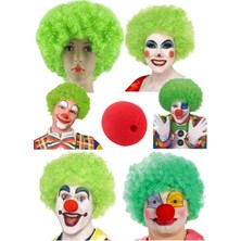Munico Eğlence Aksesuarı Cosplay Parti Çocuk Cadılar Bayram Hayranları Için Peruk Peruk  Palyaço Burnu Set